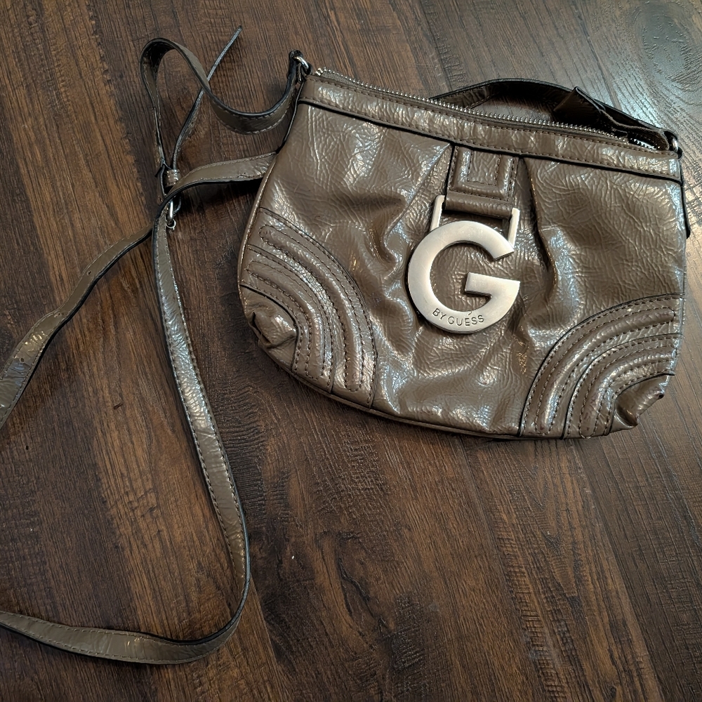 Guess Gray Crossbody Bag with Logo Accent